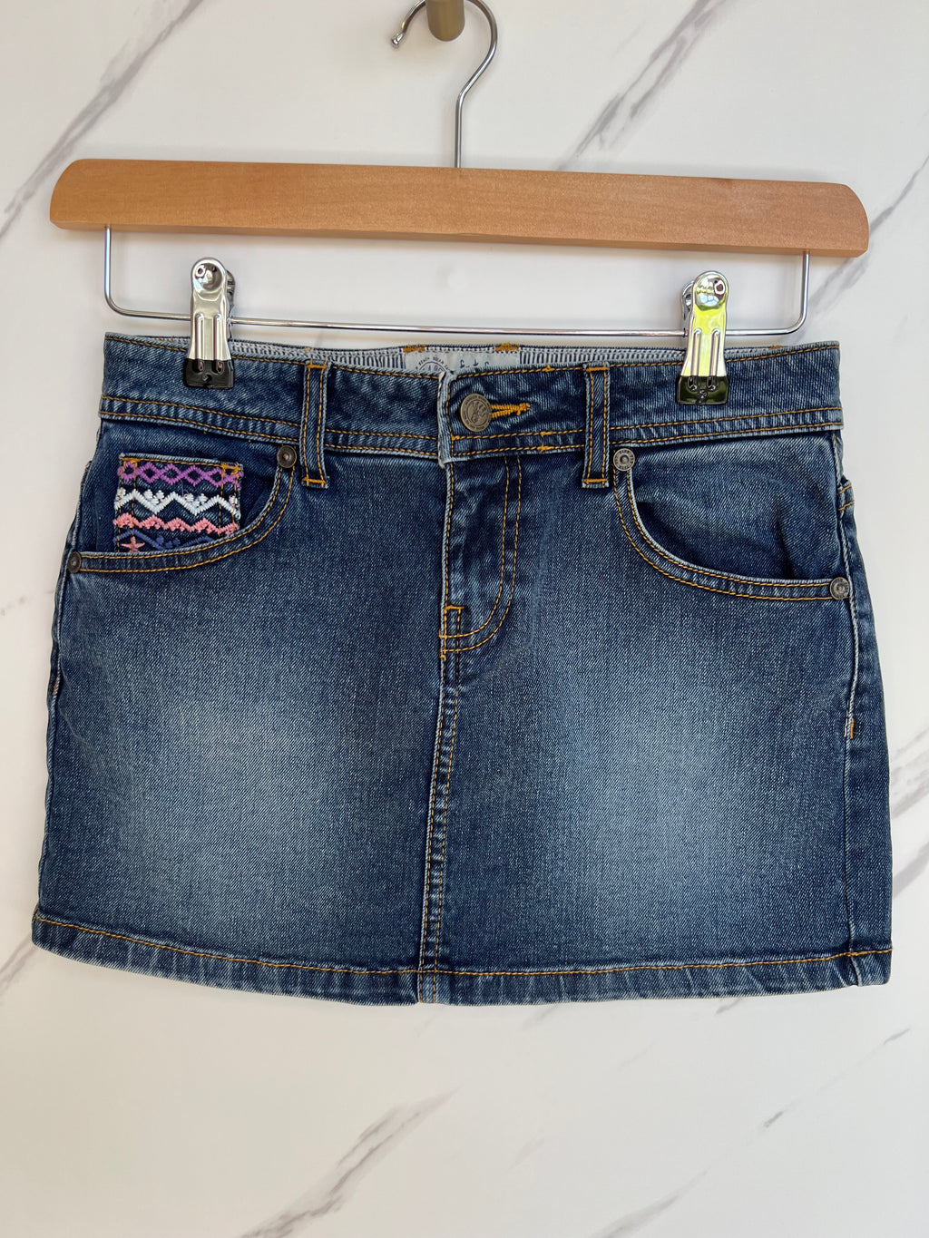 Fatface Embroidered Denim Skirt Age 8-9 Years