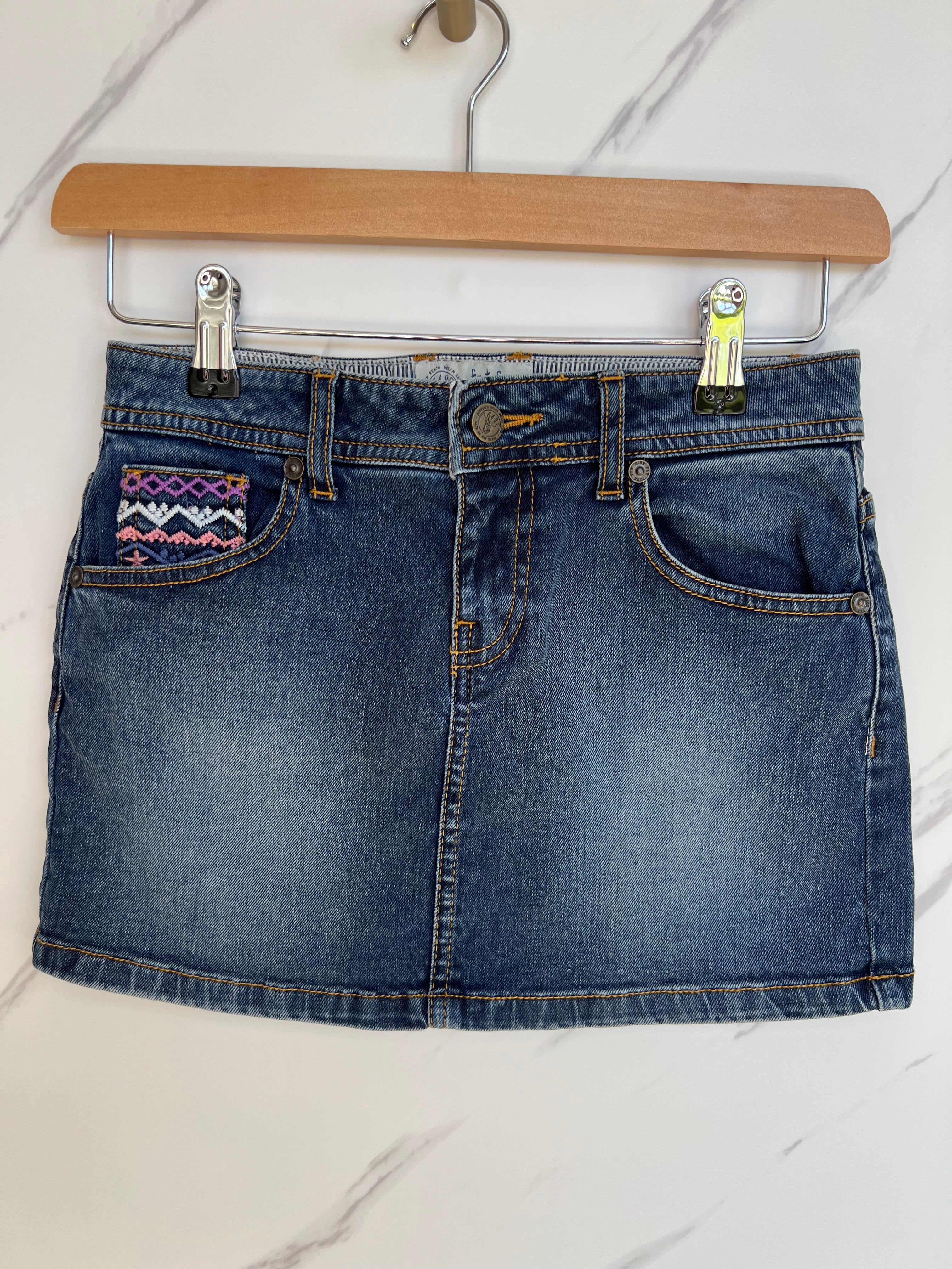 Fatface Embroidered Denim Skirt Age 8-9 Years