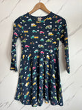 Frugi Navy Vehicles Long-Sleeved Skater Dress Age 9-10 Years