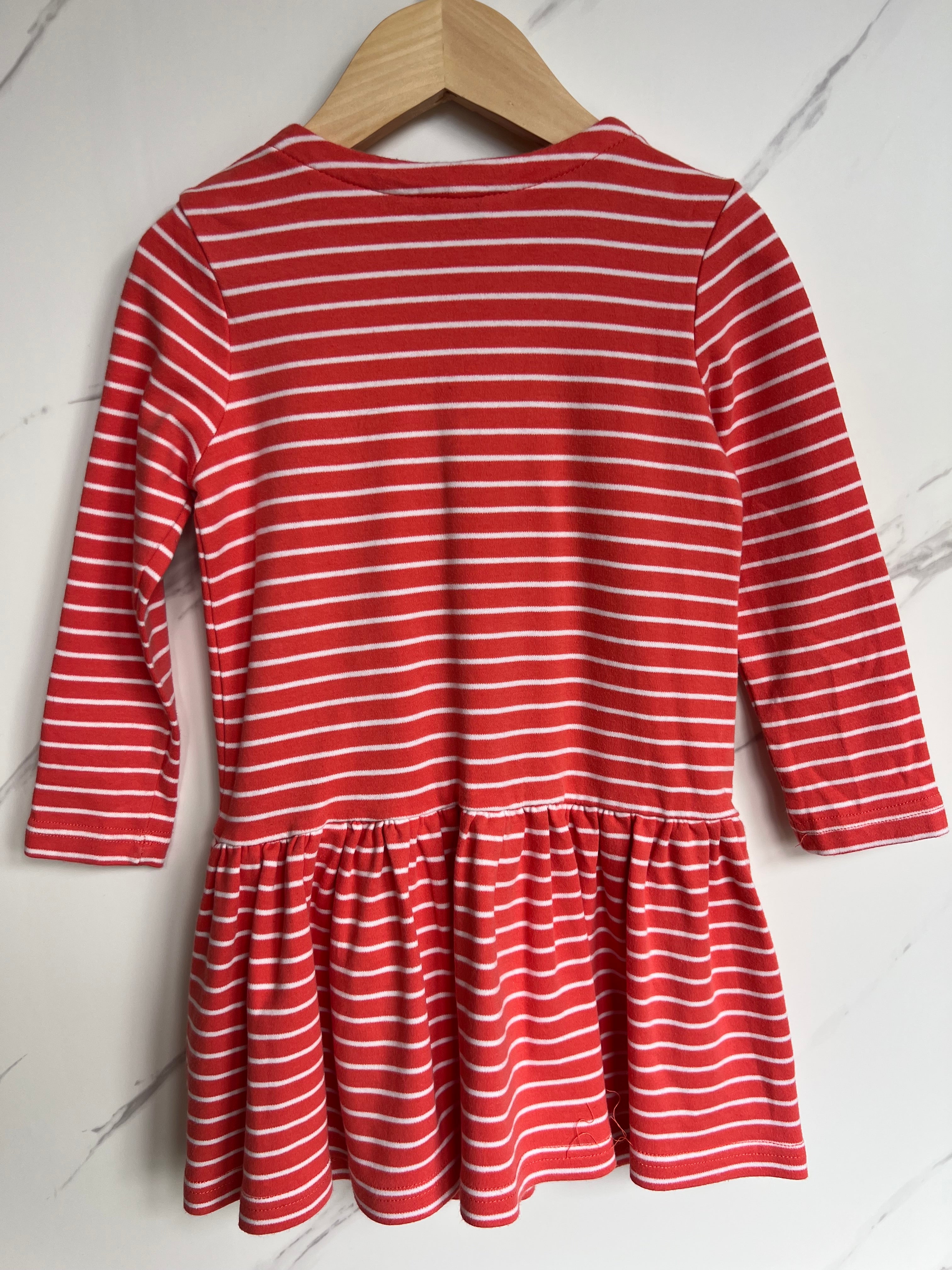 Joules Red Striped Horse Dress Age 4 Years