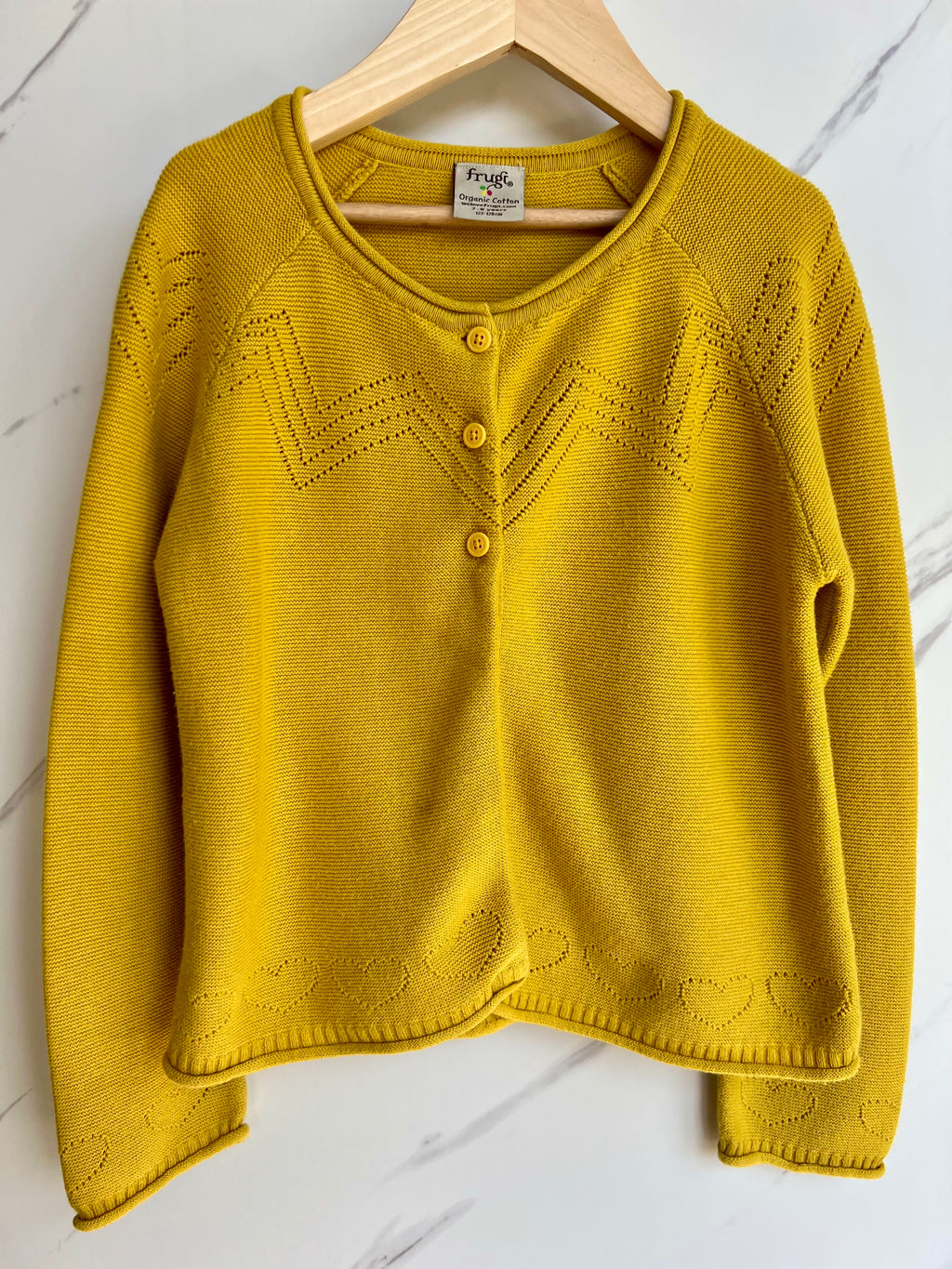 Frugi Mustard-Yellow Cardigan Age 7-8 Years
