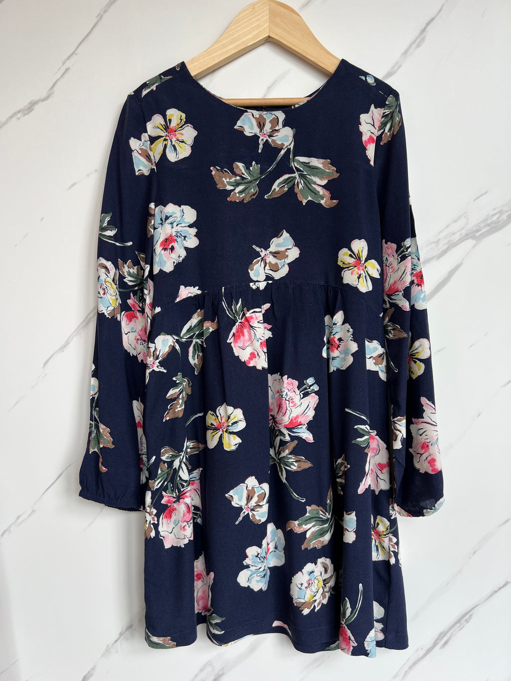 Joules Navy Roses Dress Age 7-8 Years