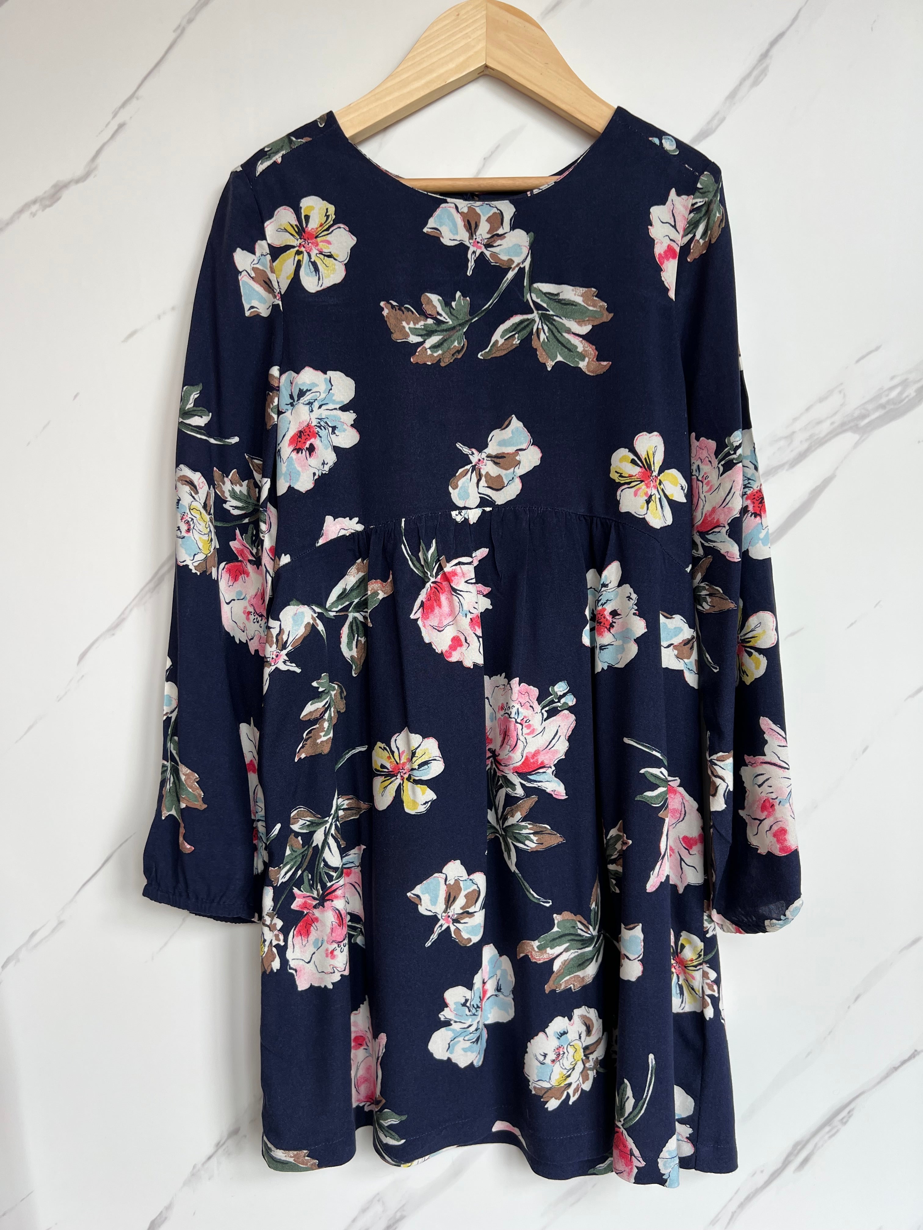 Joules Navy Roses Dress Age 7-8 Years