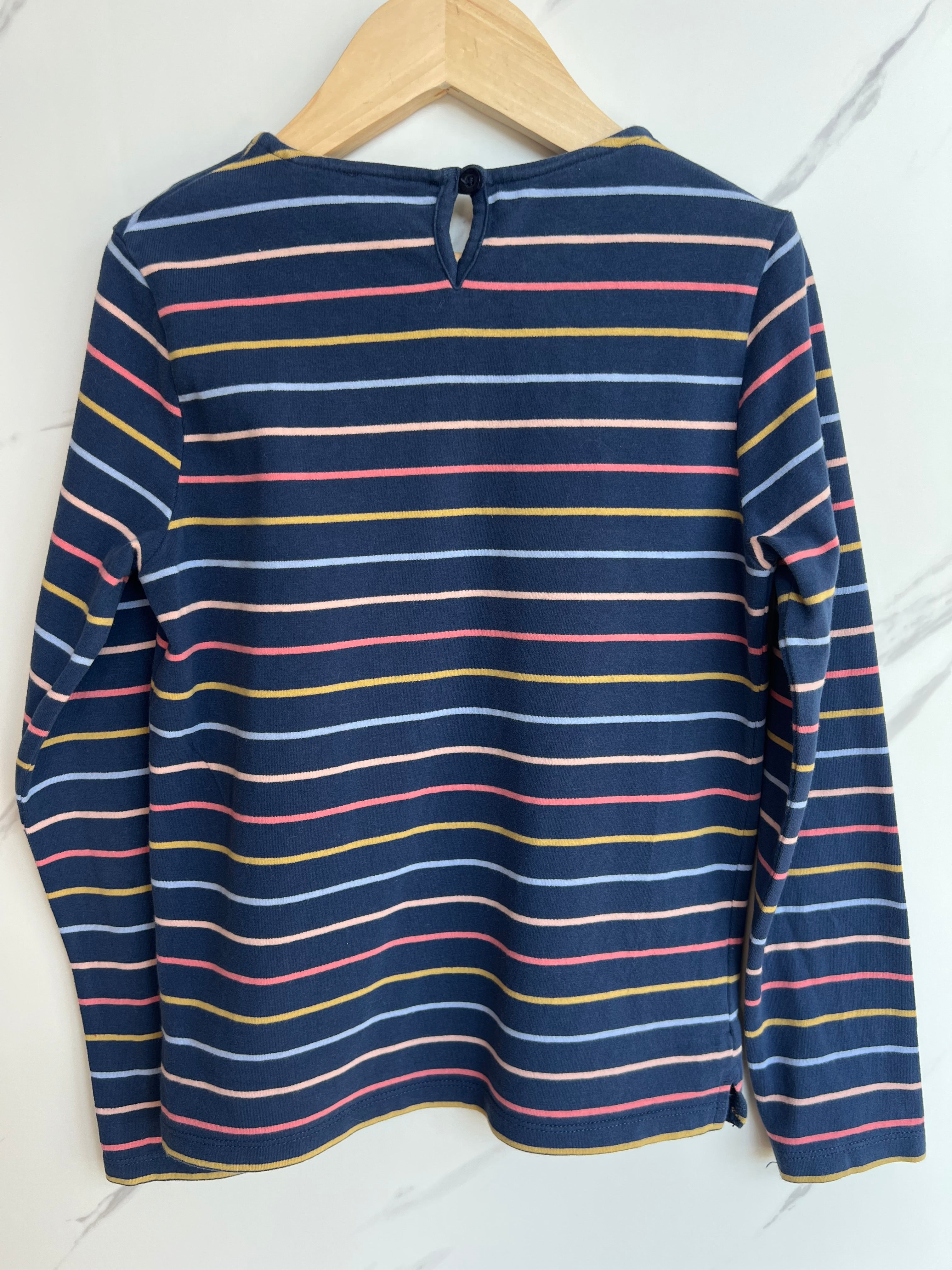 Fatface Blue Rainbow Striped Long-Sleeved Top Age 7-8 Years