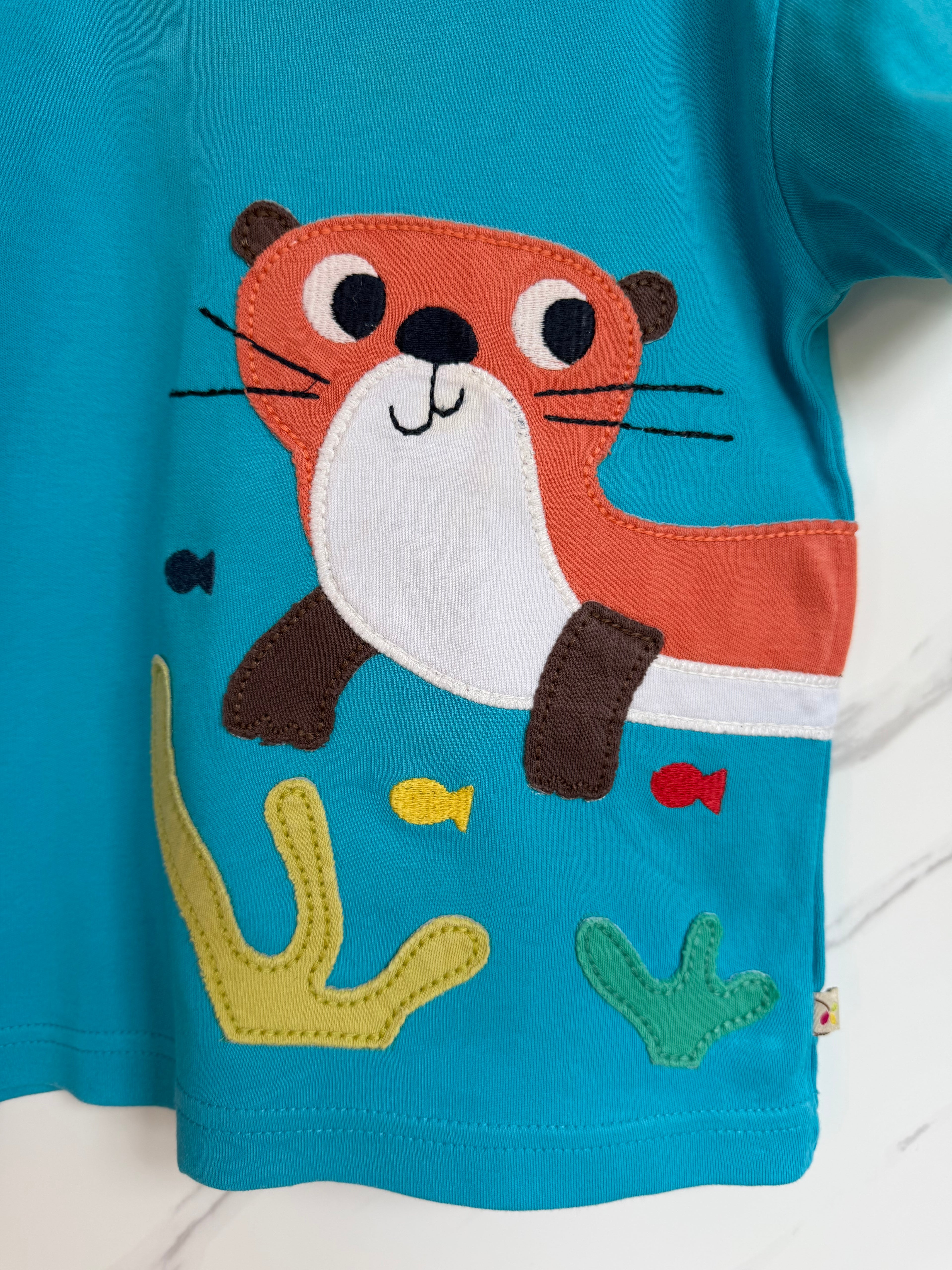 Frugi Blue Otter T-Shirt Age 18-24 Months