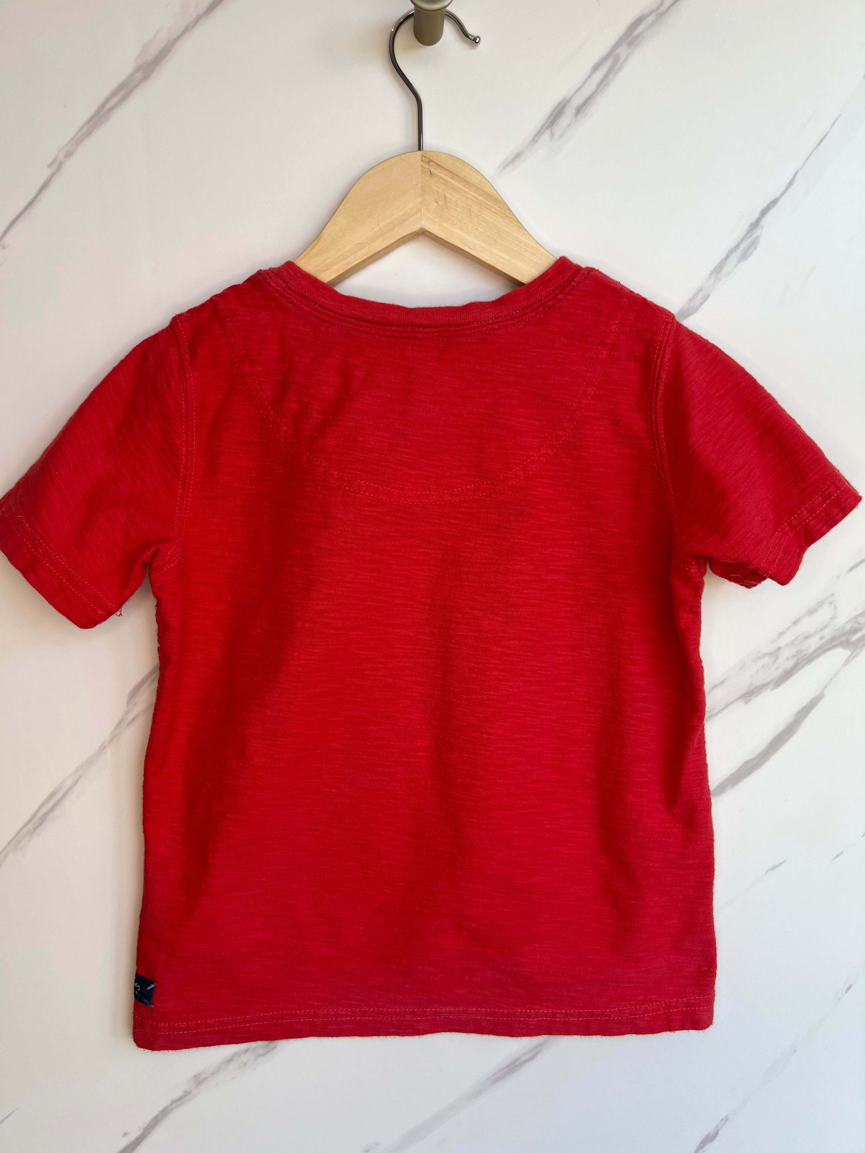 Joules Red Piranha Print T-shirt Age 4-5 Years