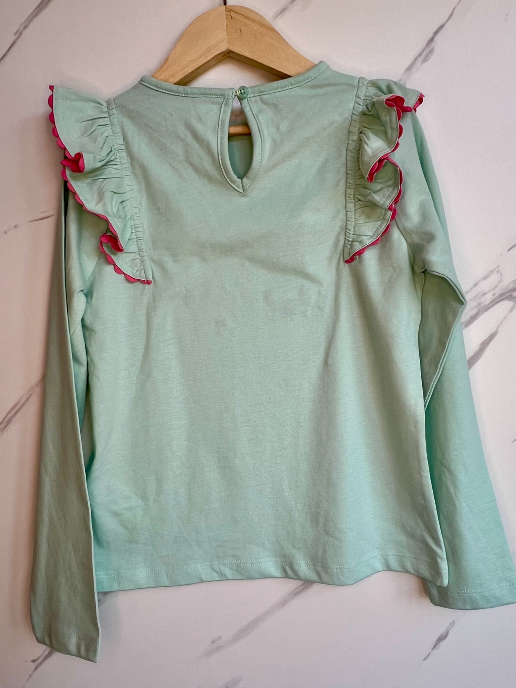 Monsoon Mint Green Unicorn Scene Long-Sleeved Top Age 7-8 Years