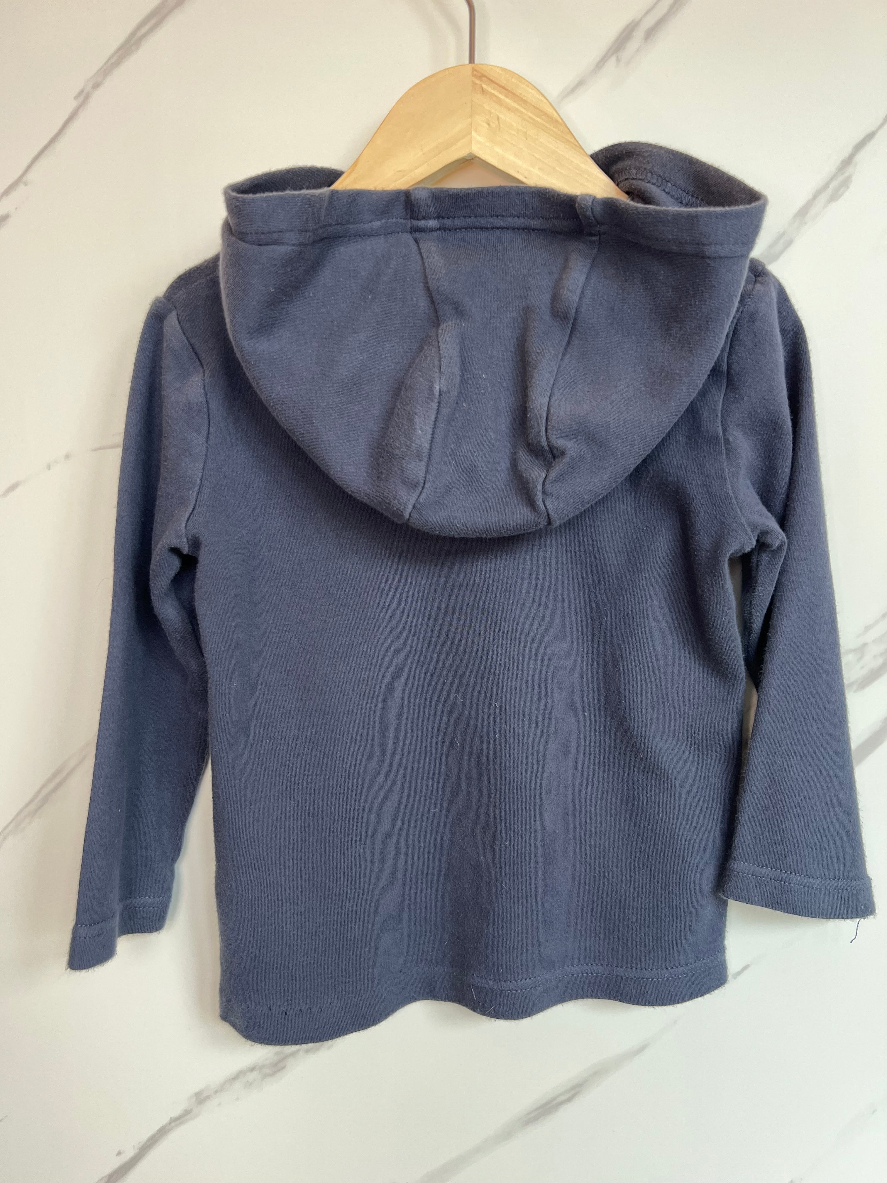 Frugi Navy Drum Kit Hooded Top Age 2-3 Years