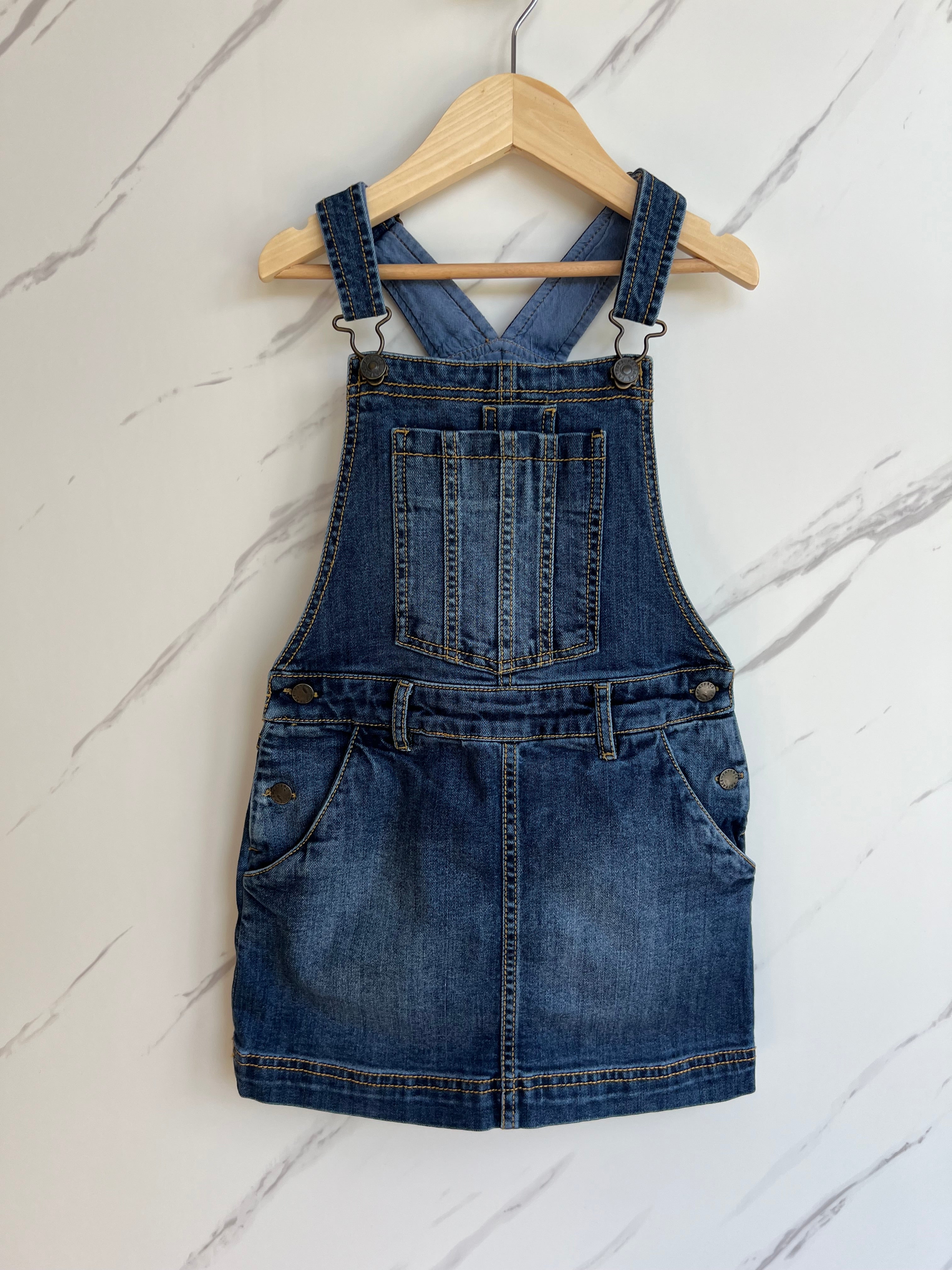 Fatface Denim Dungaree Dress Age 6-7 Years