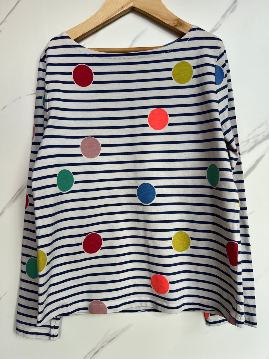 Boden Striped Spot Long-Sleeved Top Age 9-10 Years