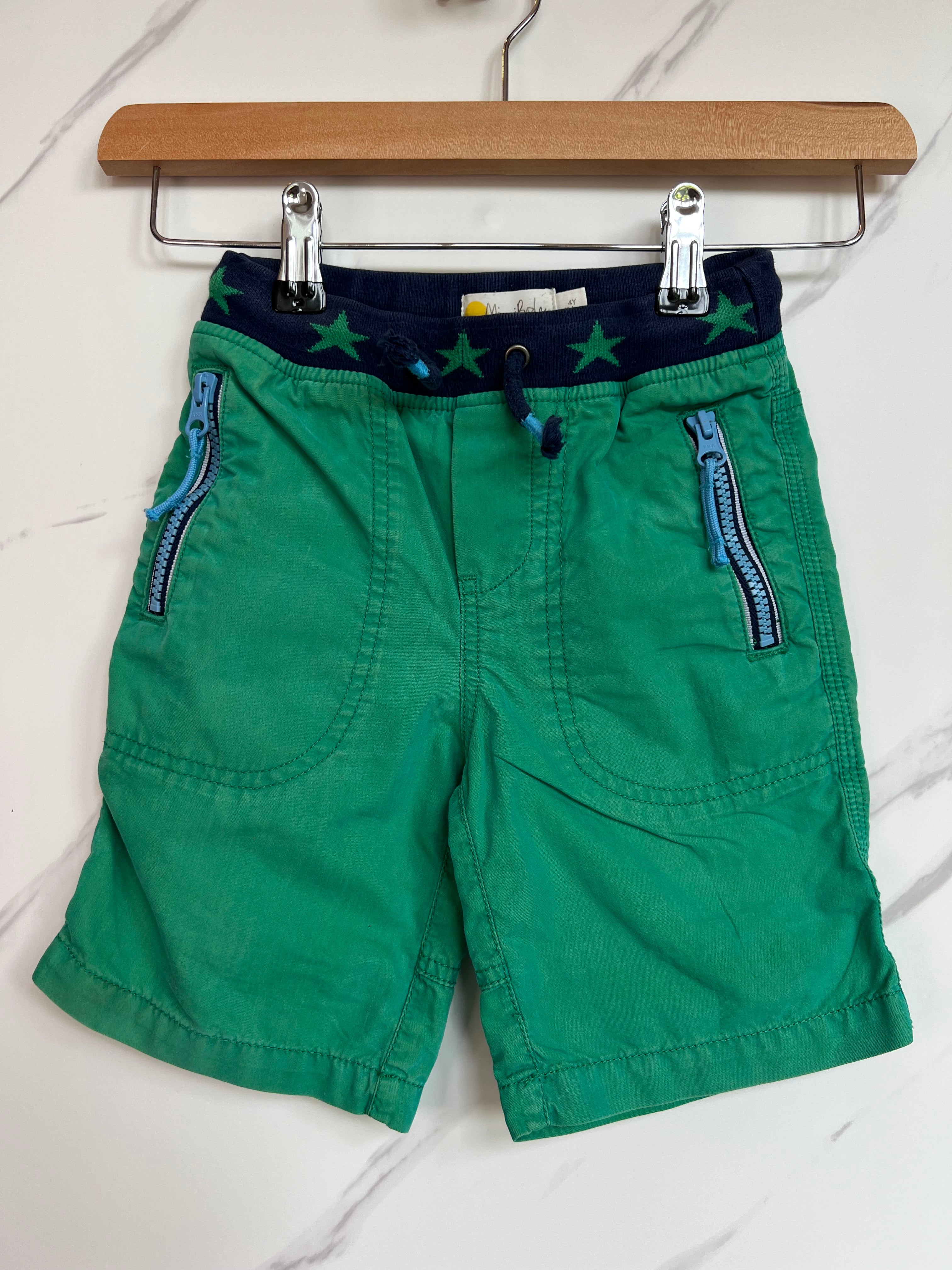 Boden Green Zip Pocket Shorts Age 4 Years
