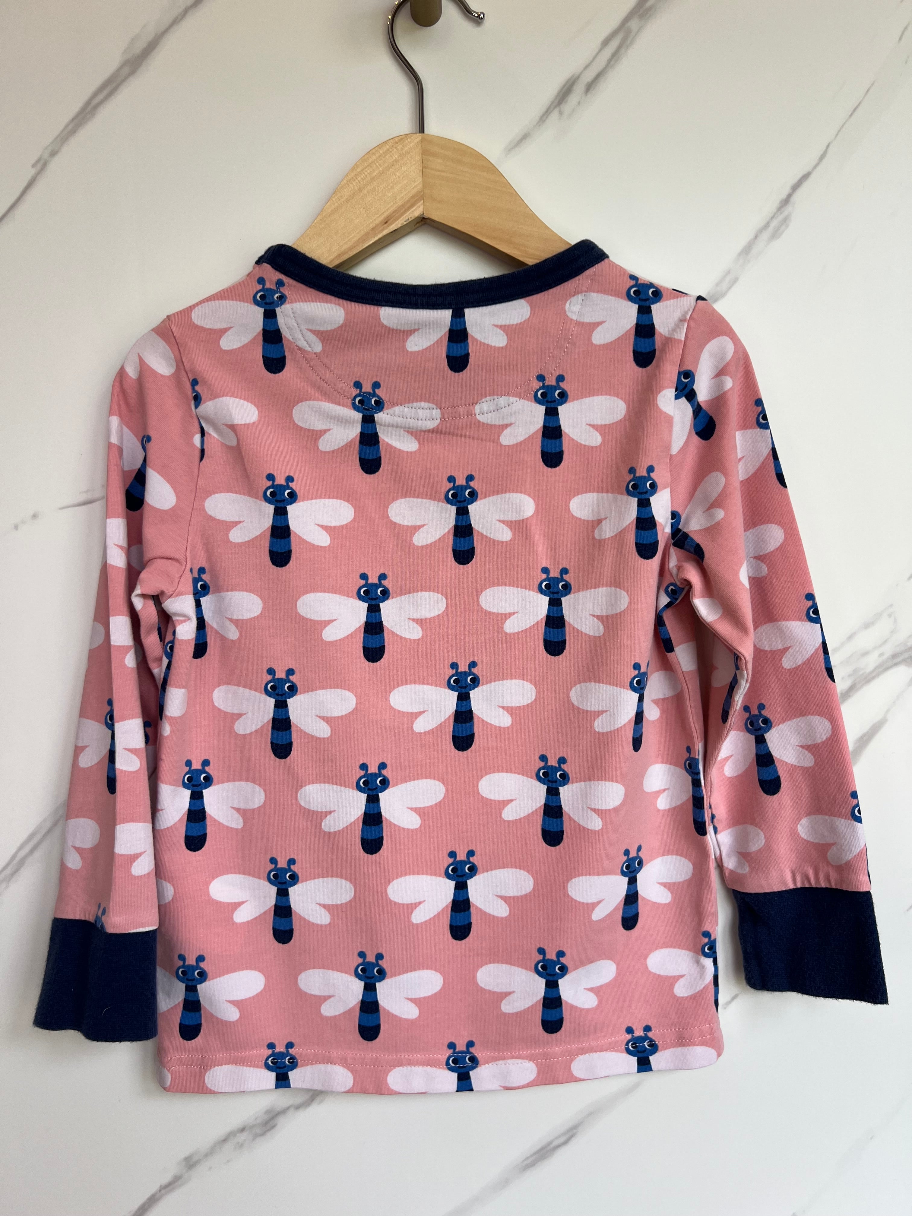 Maxomorra Pink Dragonflies Long-Sleeved Top Age 3-4 Years