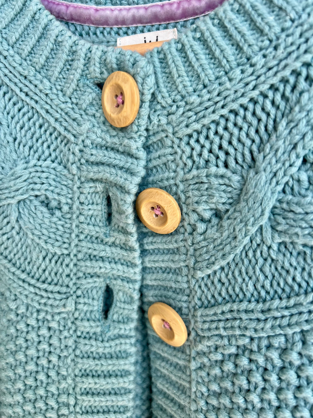 Boden Sage Green Cable-Knit Cardigan Age 7-8 Years