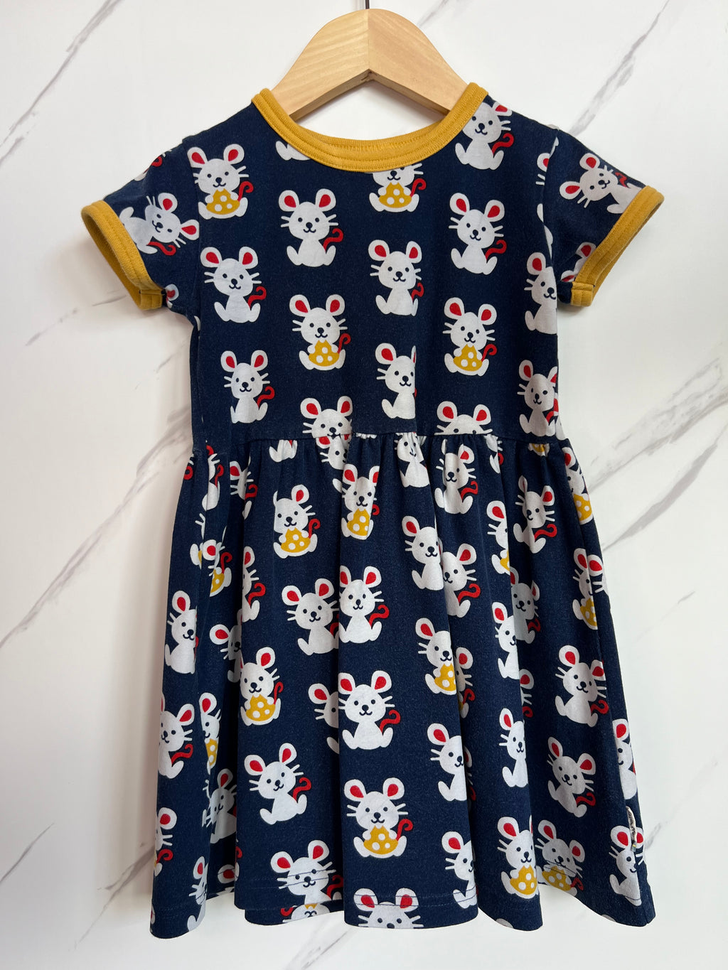Maxomorra Navy Mouse Skater Dress Age 2-3 Years