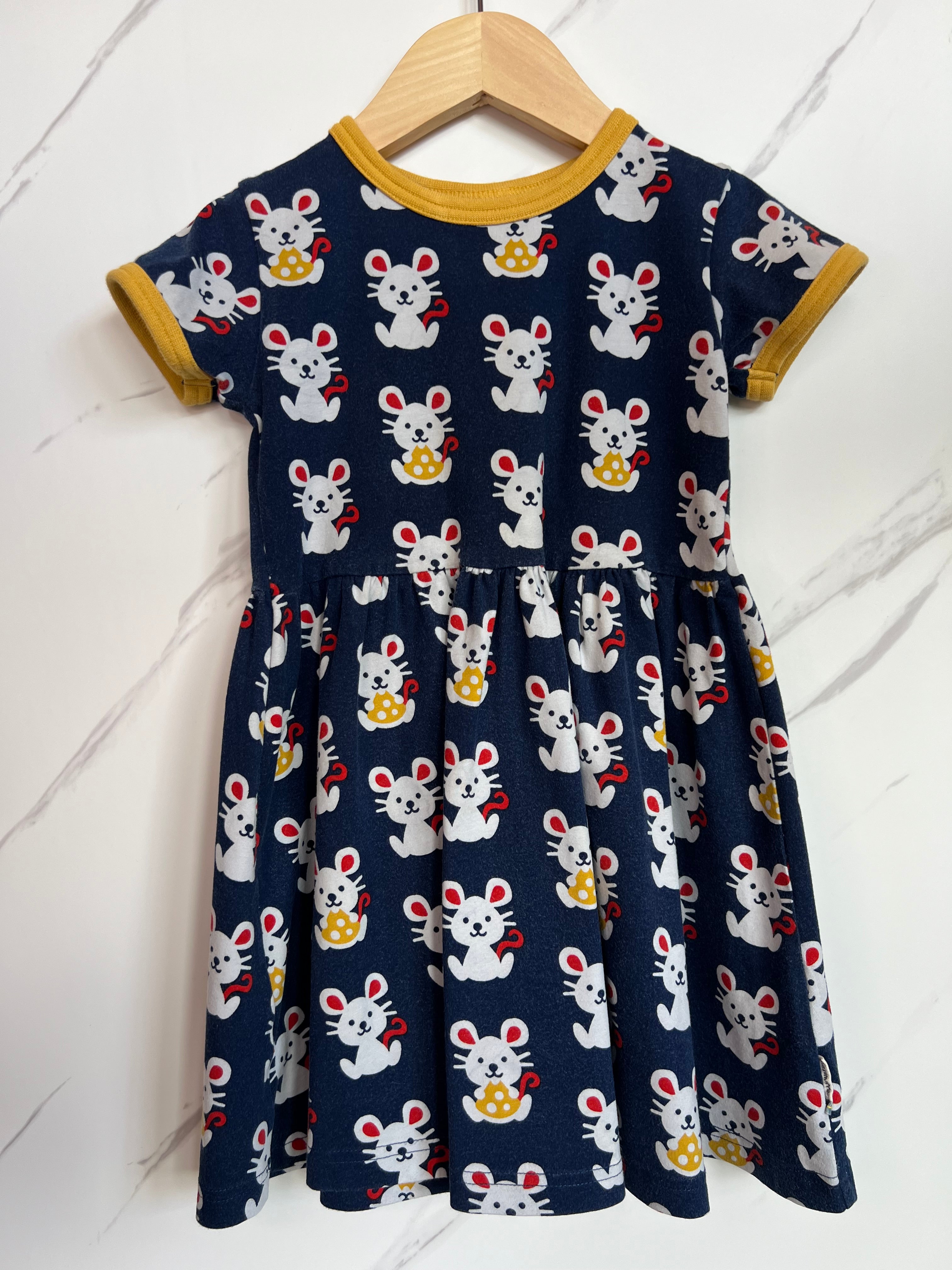 Maxomorra Navy Mouse Skater Dress Age 2-3 Years