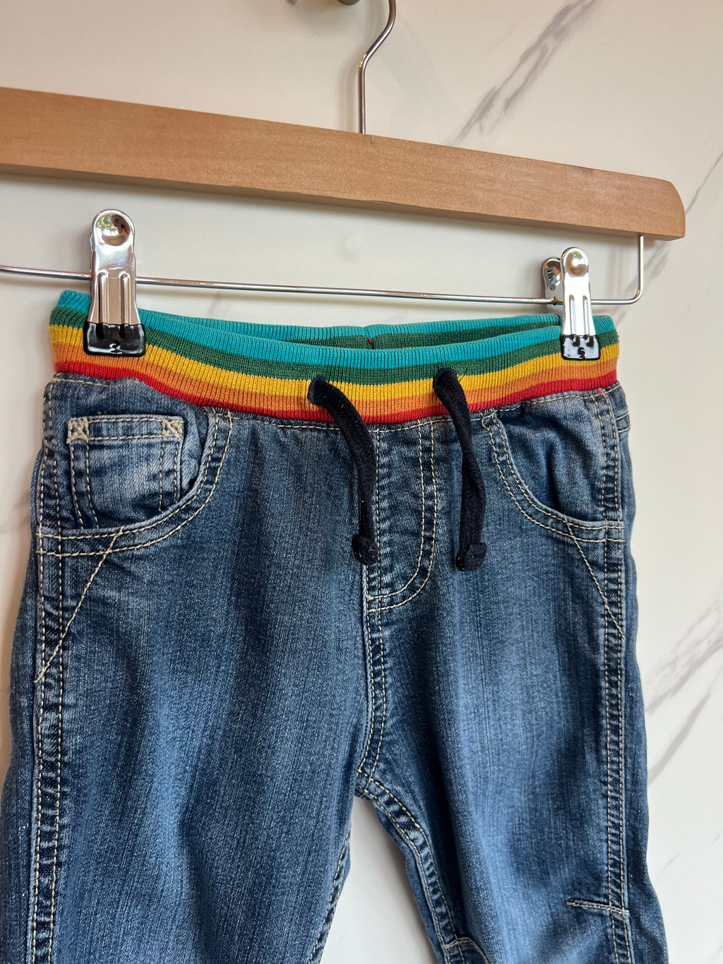 Frugi Jeans With Rainbow Band Age 4-5 Years