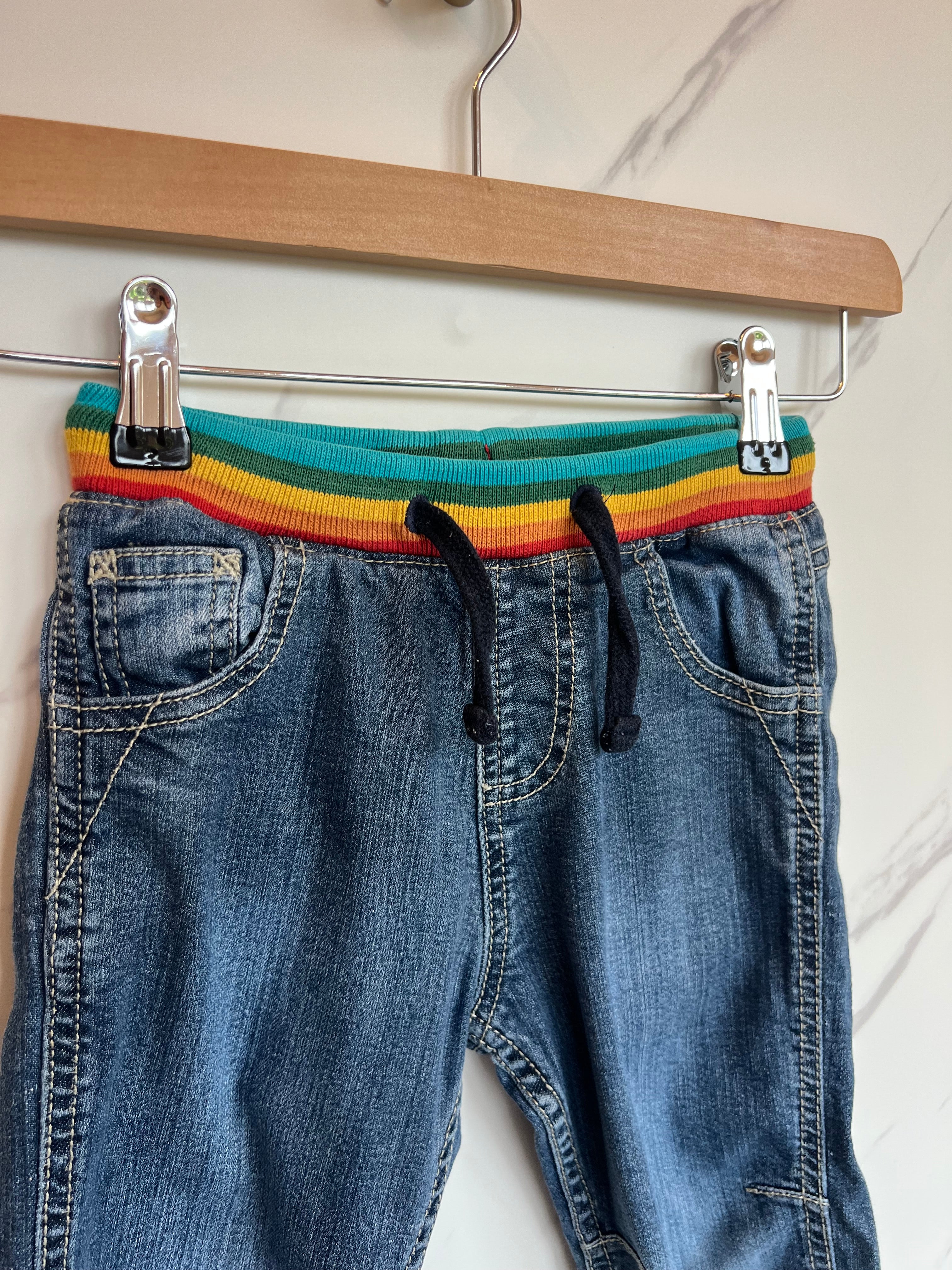 Frugi Jeans With Rainbow Band Age 4-5 Years