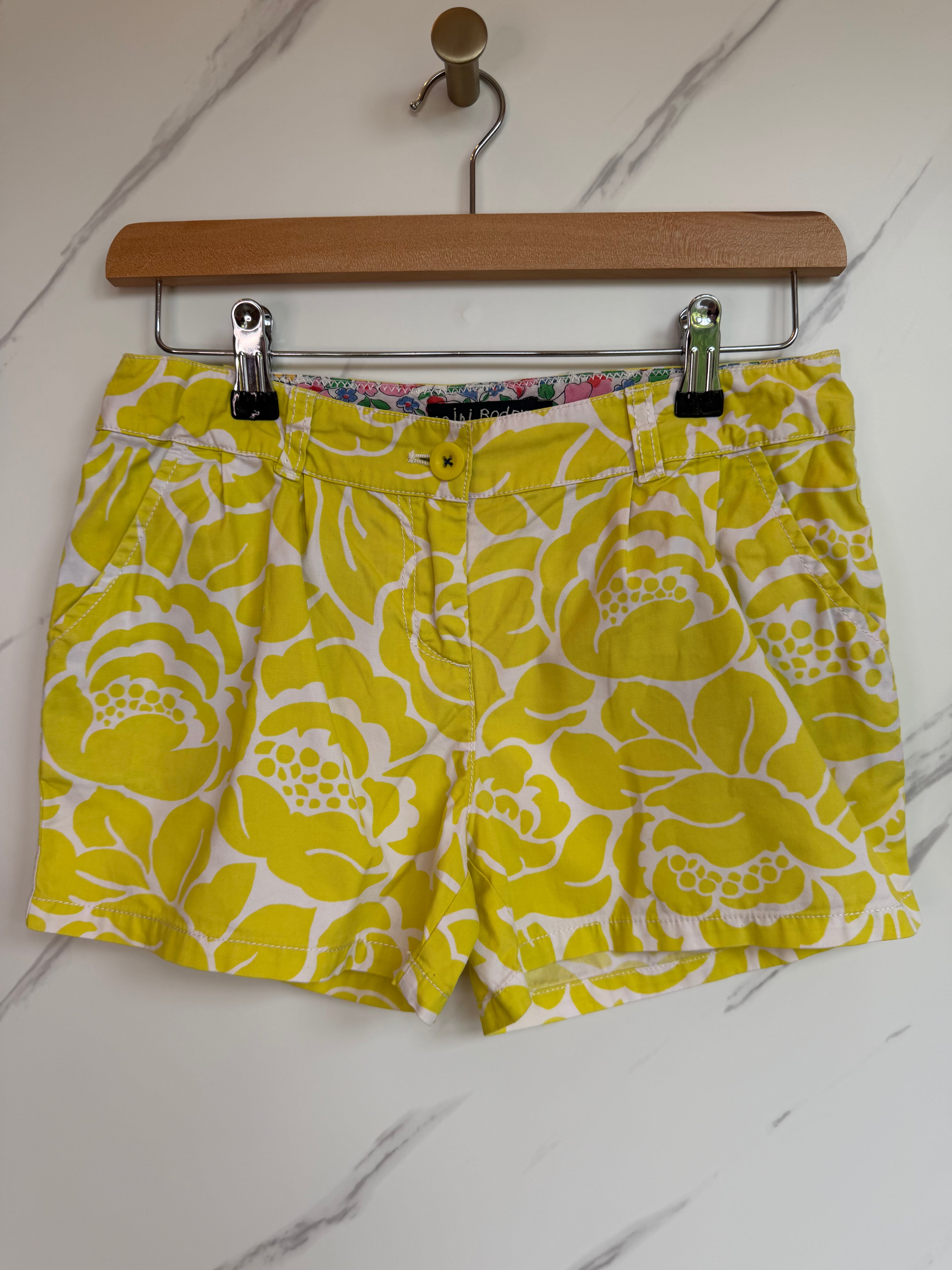 Boden White & Yellow Shorts Age 12 Years