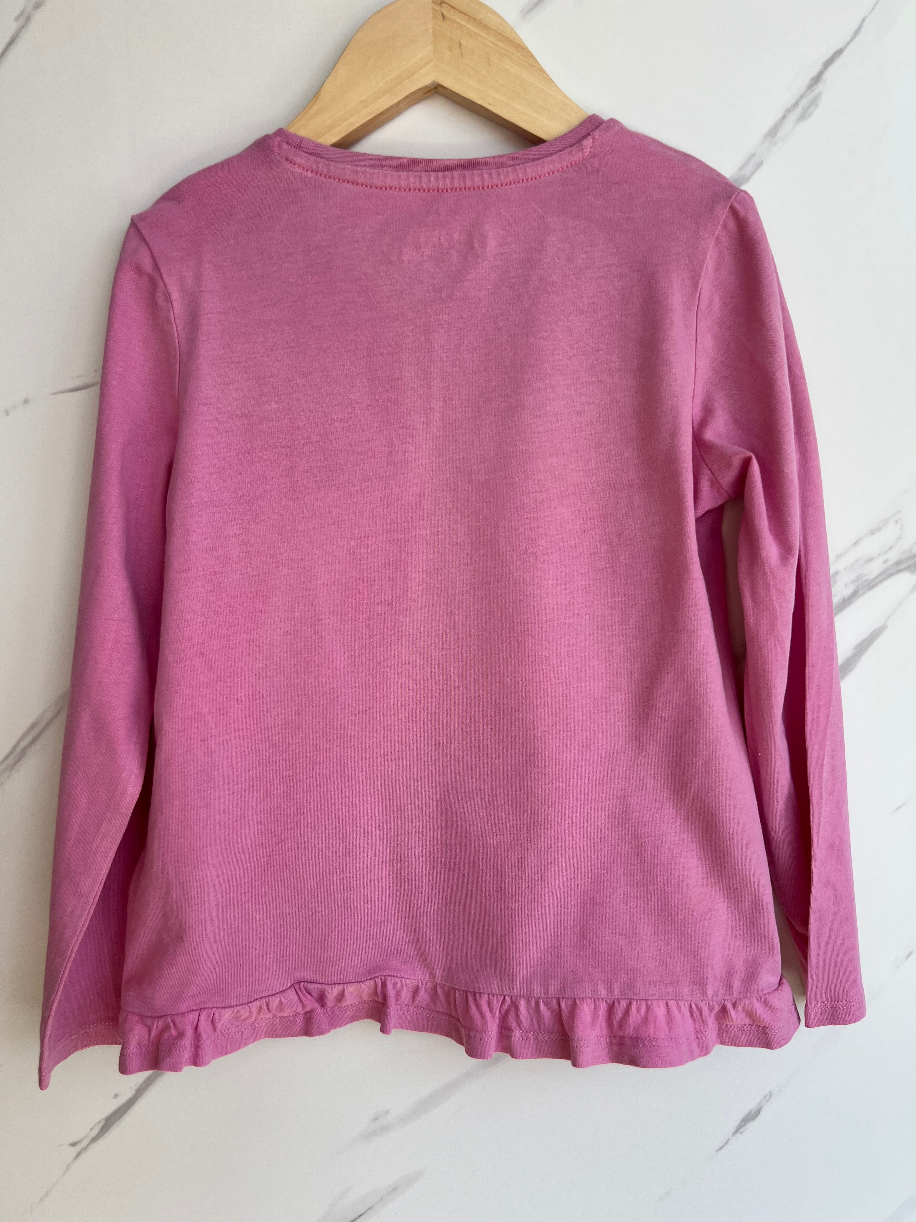 M&S Pink Sequinned Unicorn Long-Sleeved Top Age 6-7 Years