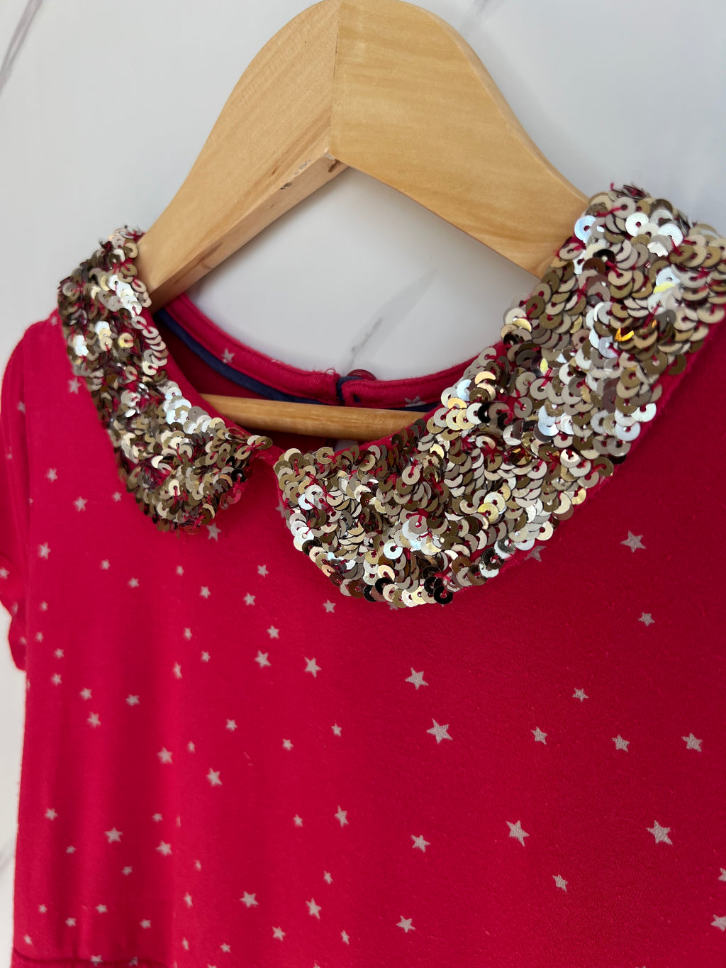 Boden Sequinned Collar Dress Age 5-6 Years
