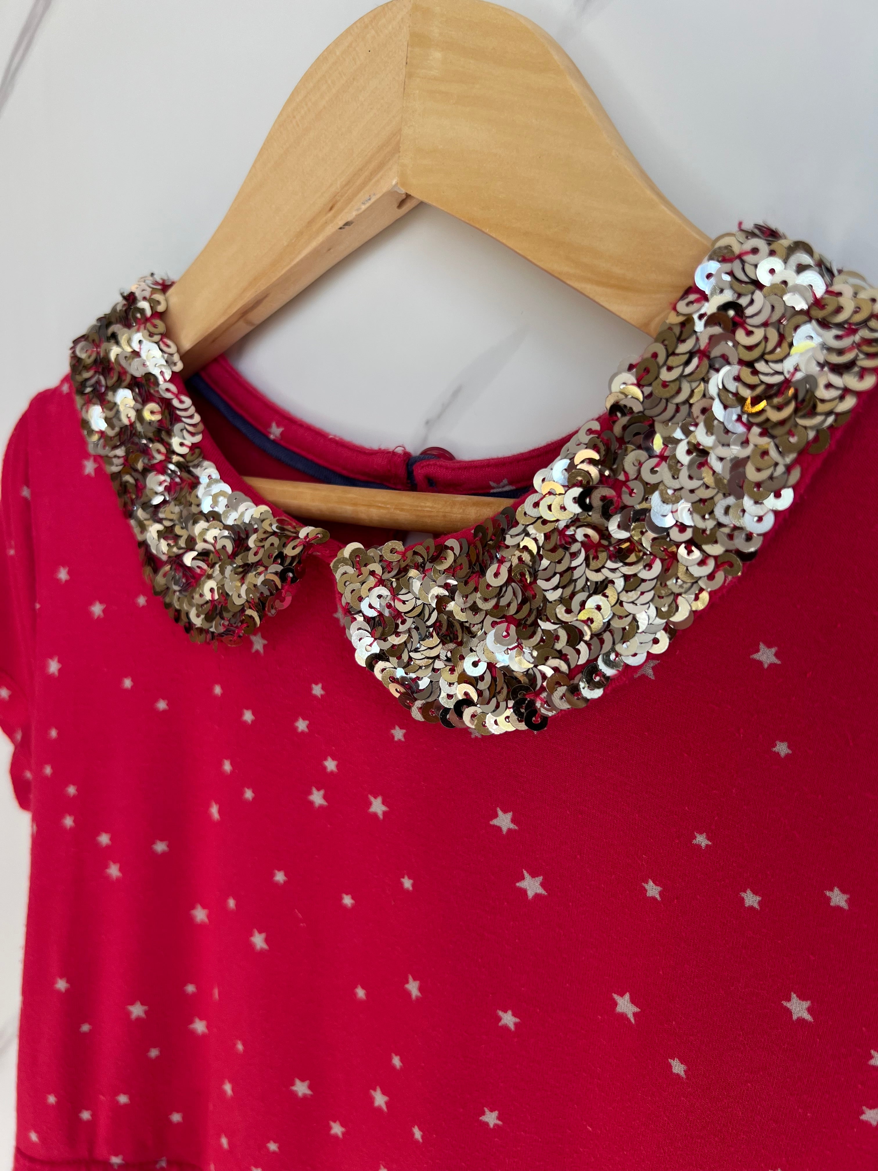 Boden Sequinned Collar Dress Age 5-6 Years