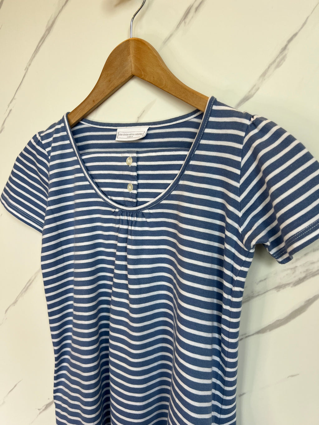Little White Company Blue & White Striped Tunic Dress Age 9-10 Years