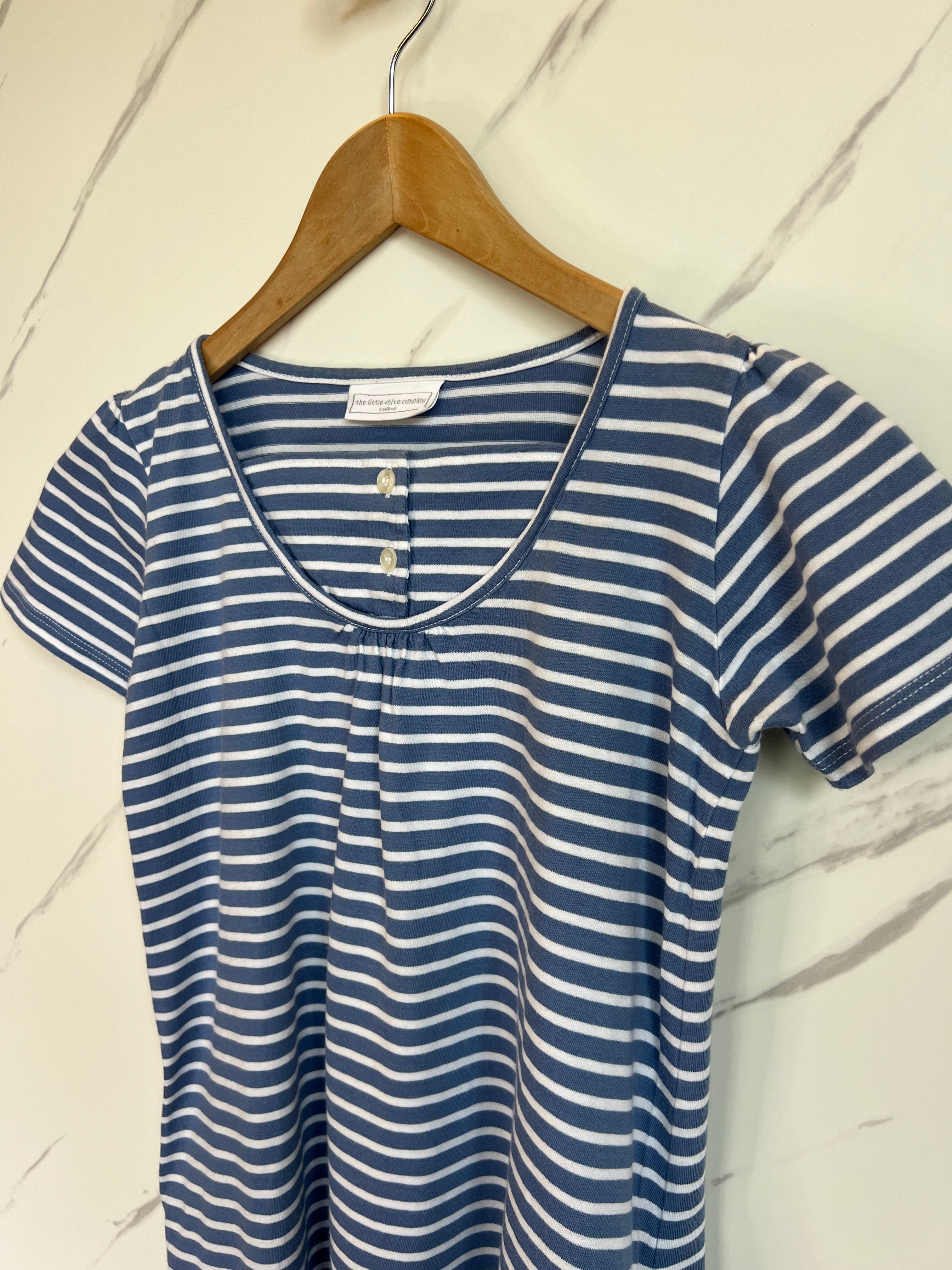 Little White Company Blue & White Striped Tunic Dress Age 9-10 Years