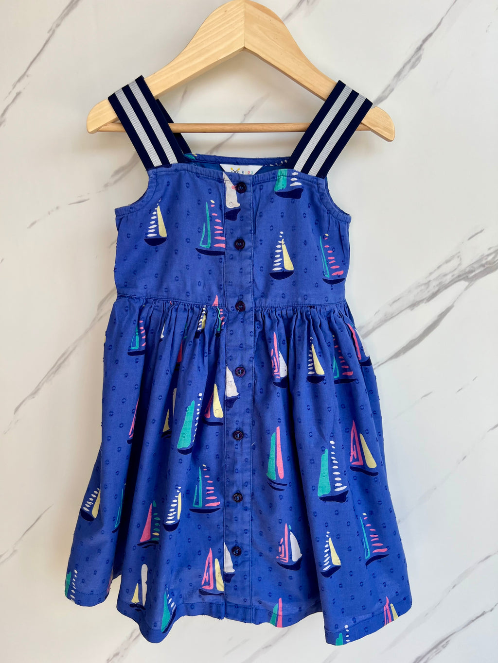 Crew Clothing Co. Blue Boat Summer Dress Age 4-5 Years