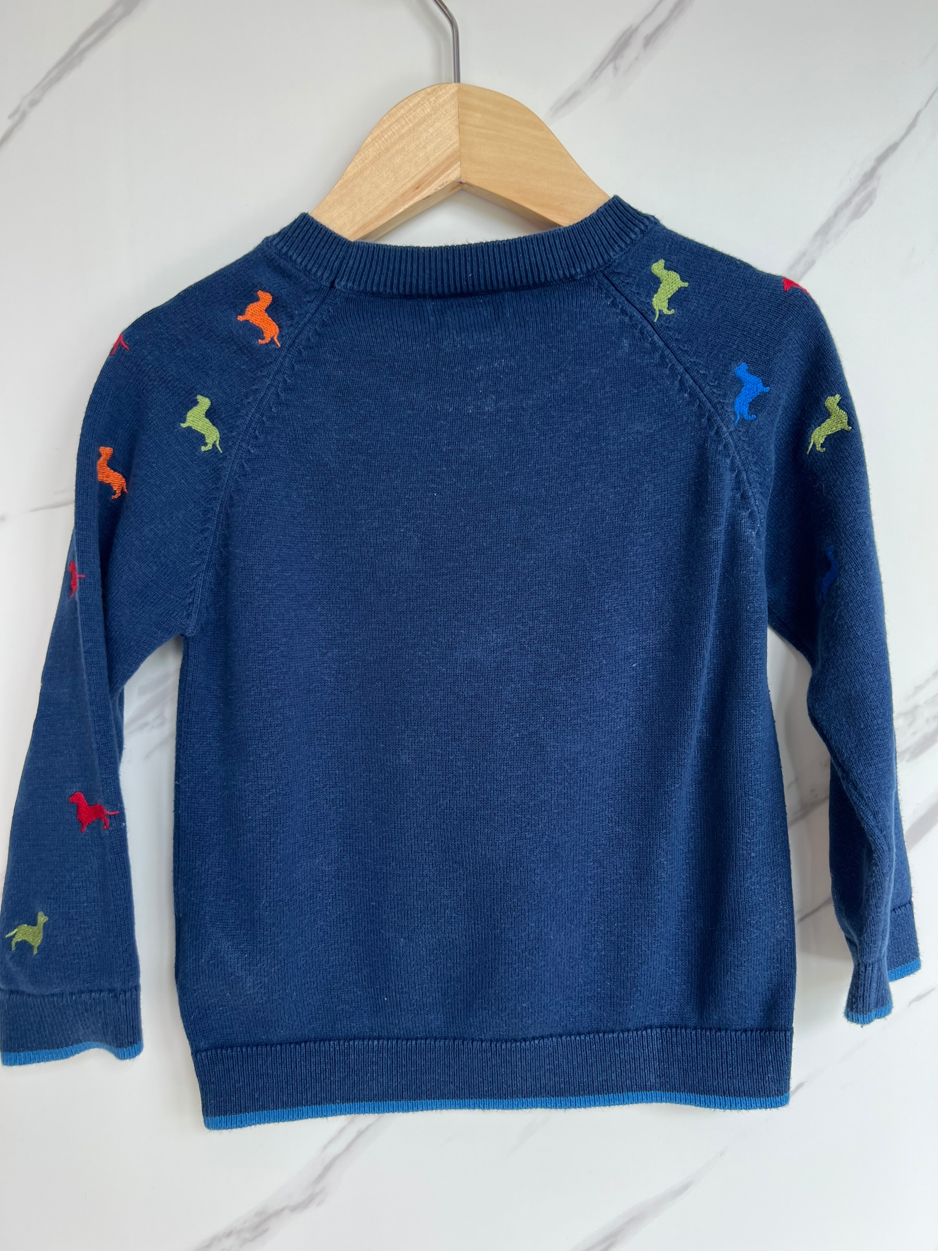 Monsoon Navy Daschund Jumper Age 2-3 Years