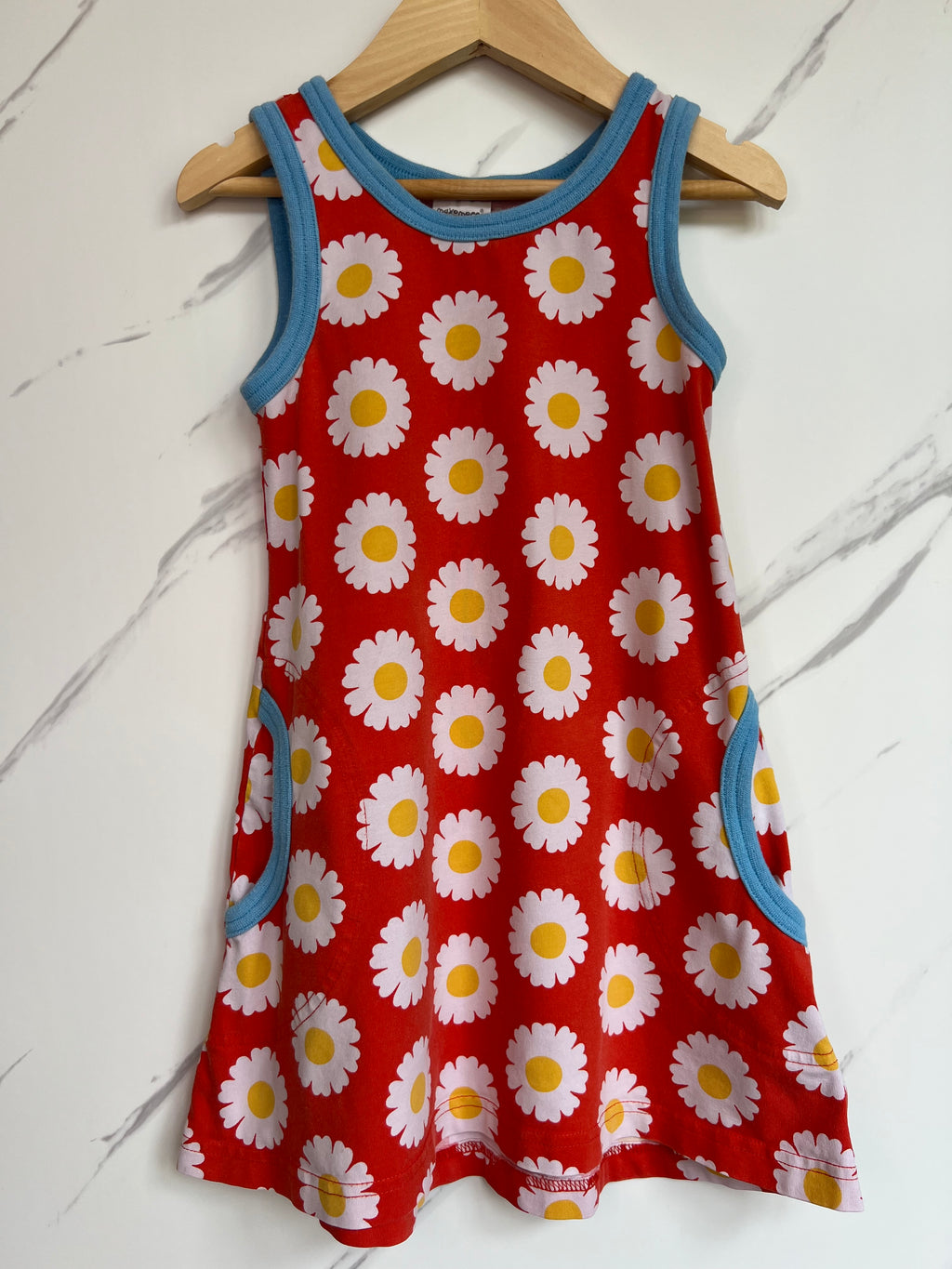 Maxomorra Red Daisies Dress Age 3-4 Years