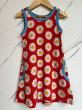 Maxomorra Red Daisies Dress Age 3-4 Years